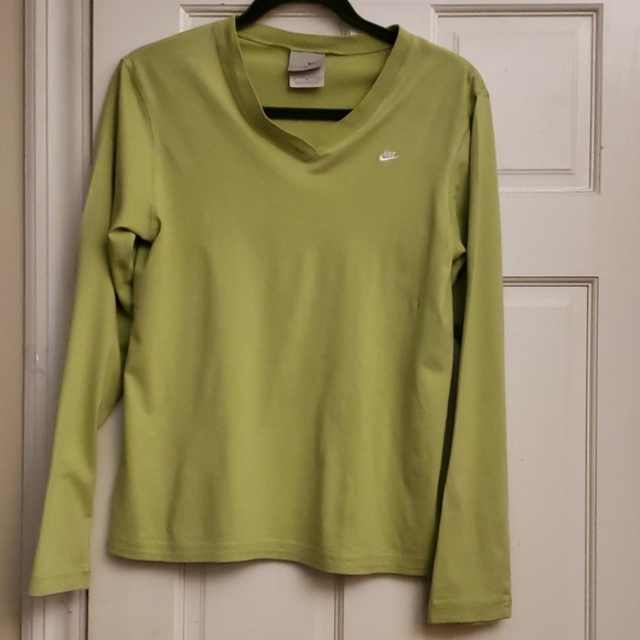 Nike Tops - Nike long Sleeve V Neck Green Blouse Size M